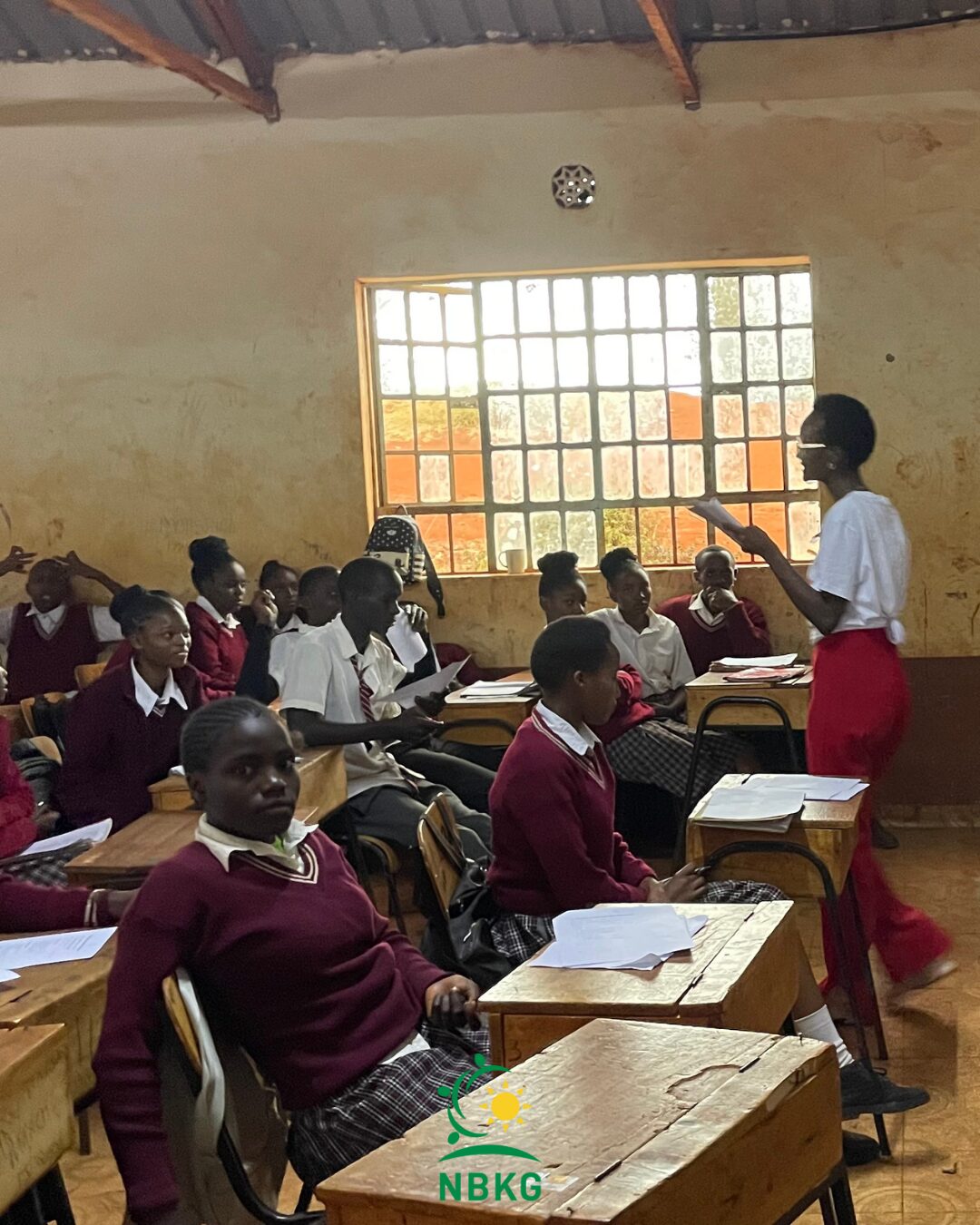 Beryl leading a school program